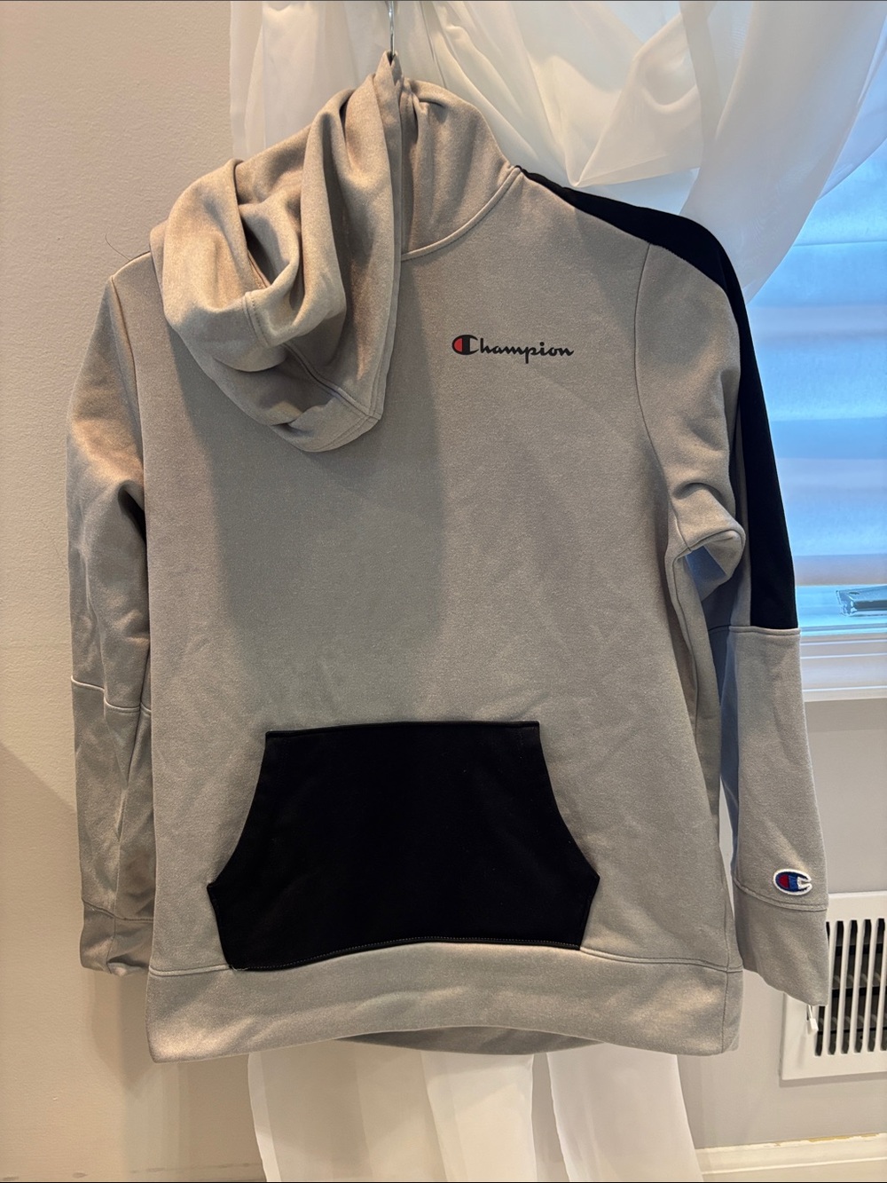 Champion Gray & Black Style Hoodie with hand pouch size 14/16